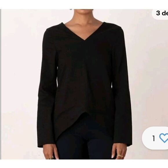 ADAY Women's Black Linen Top Size Small - Picture 2 of 9
